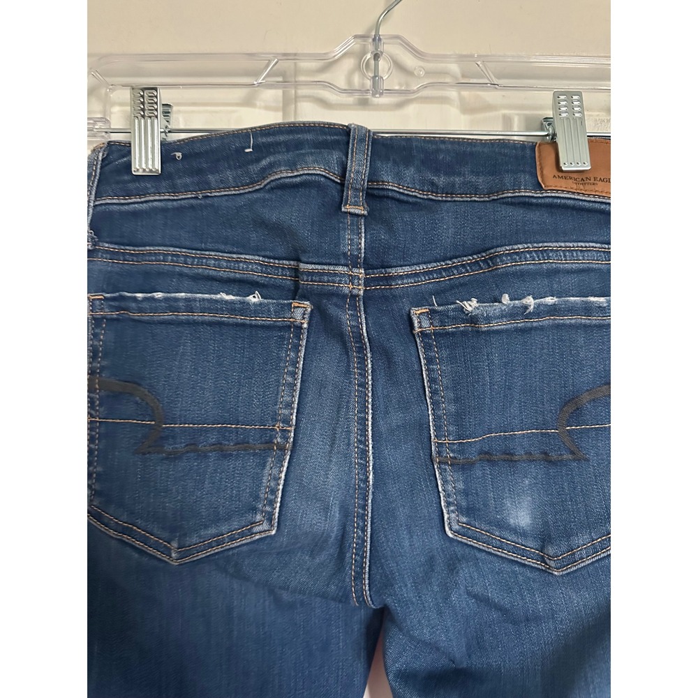 American Eagle Super‎ Stretch High Waist Jeggings Blue Women Size 2 Short - Picture 5 of 9